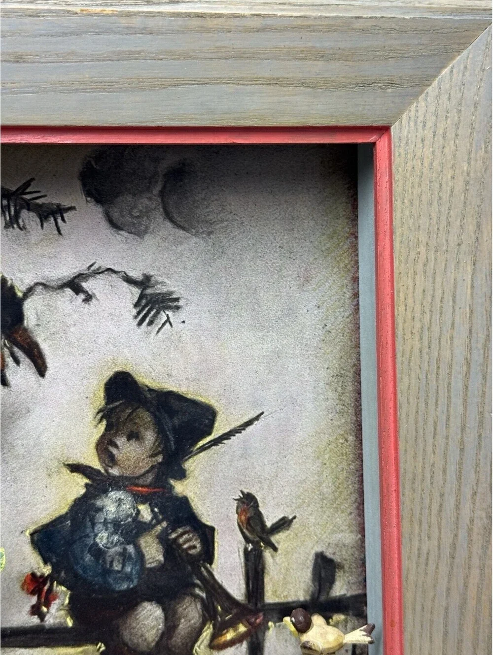 Genuine Hummel Print Emil Fink Verlag Shadow Box Picture 10” X 13” 3D Boy Woods